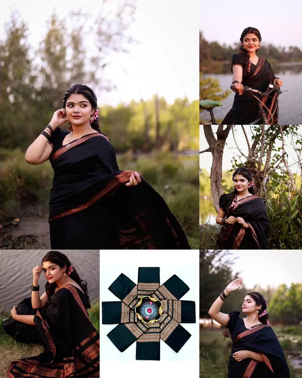 Black_Soft_jequard__Weaving_Silk_Saree