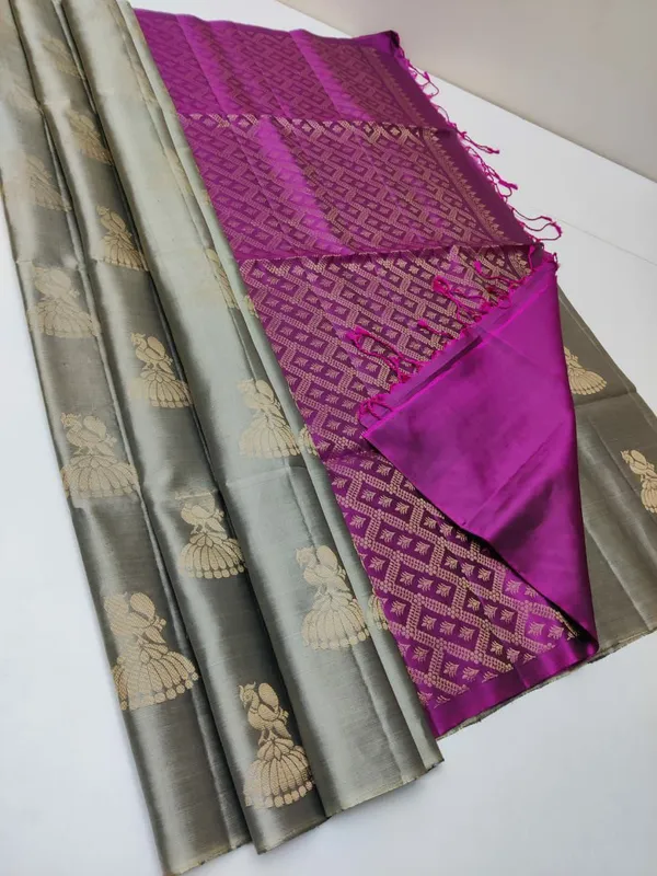Grey_Soft_jequard__Weaving_Silk_Saree