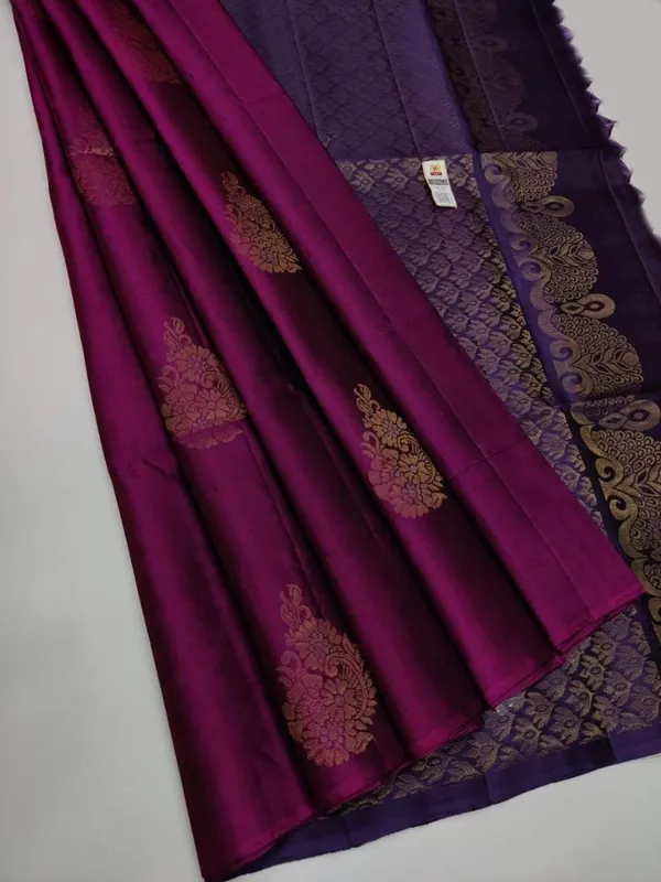 Purple_Soft_jequard__Weaving_Silk_Saree