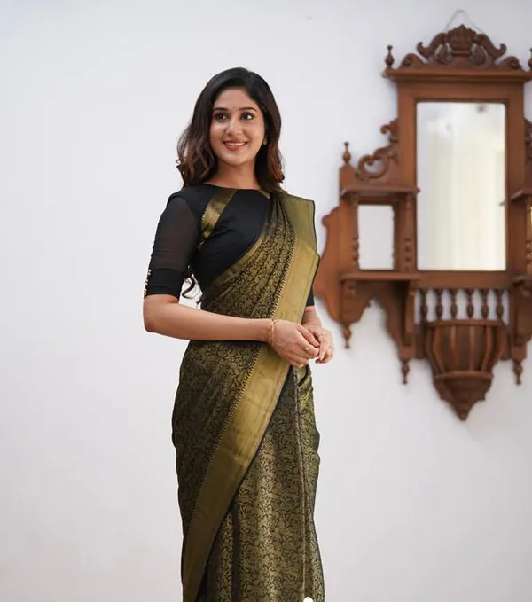Black_Soft_jequard__Weaving_Silk_Saree