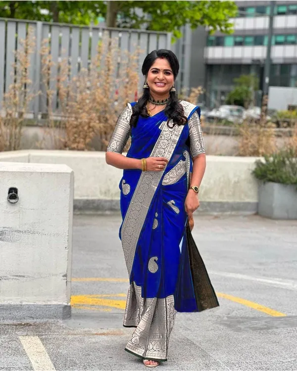 Blue_Soft_jequard__Weaving_Silk_Saree