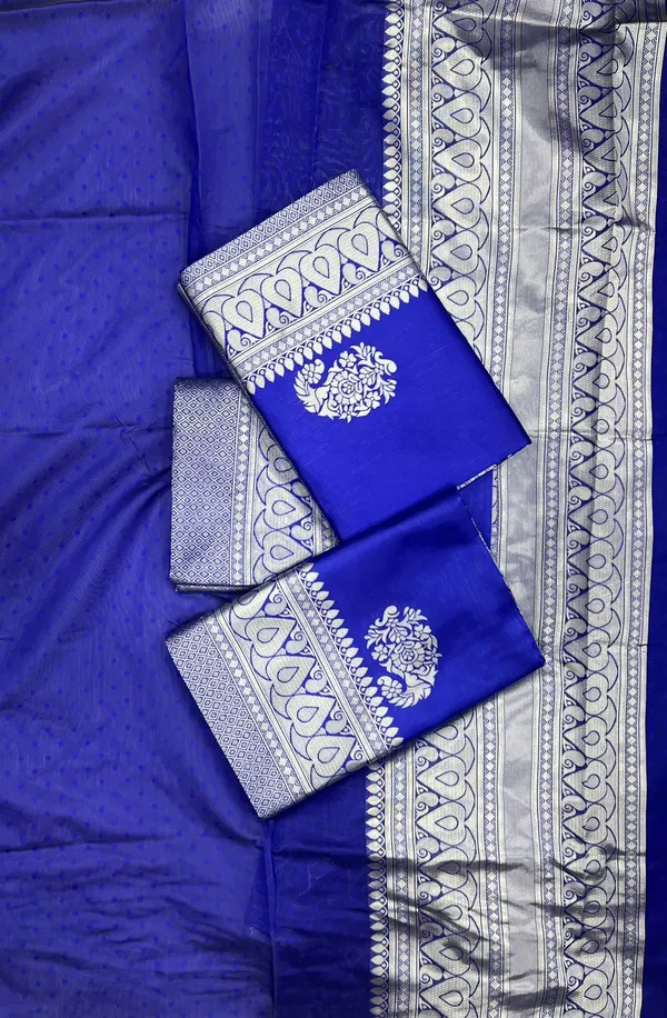 Blue_Soft_jequard__Weaving_Silk_Saree