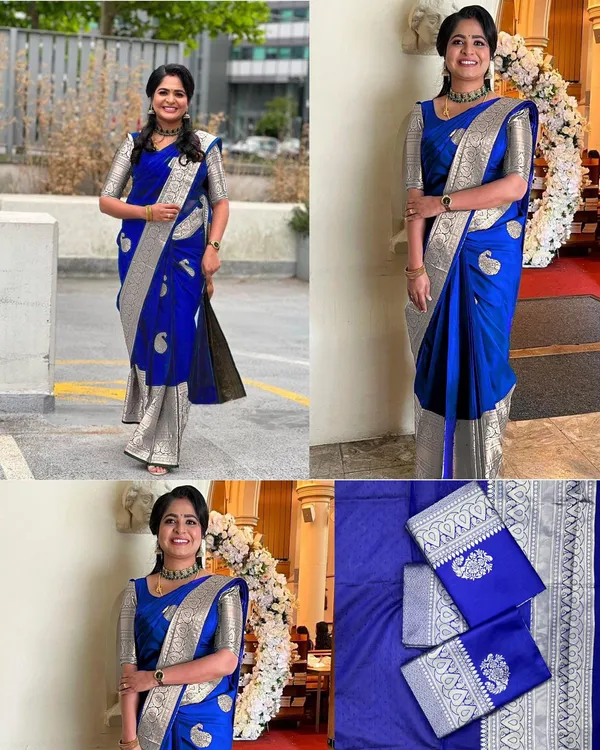 Blue_Soft_jequard__Weaving_Silk_Saree