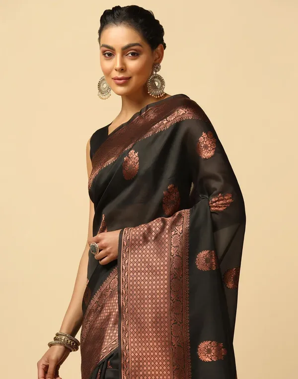 Black_Soft_jequard__Weaving_Silk_Saree