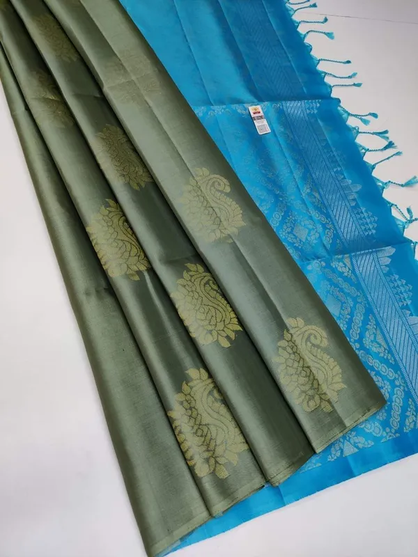 Mahendi_Soft_jequard__Weaving_Silk_Saree