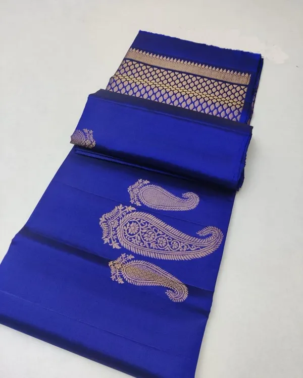Blue_Soft_jequard__Weaving_Silk_Saree