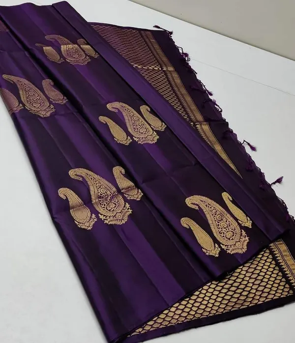 Purple_Soft_jequard__Weaving_Silk_Saree