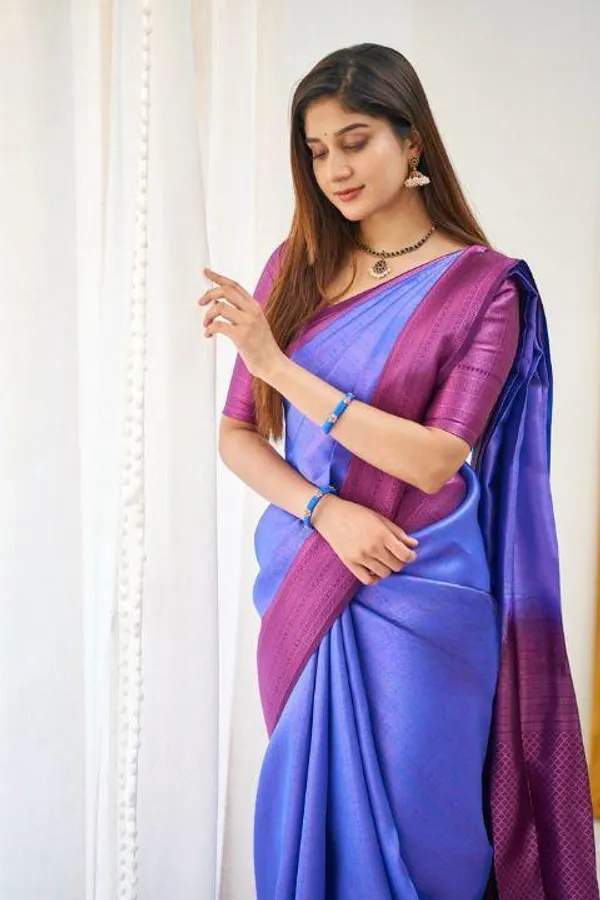Blue_Soft_jequard__Weaving_Silk_Saree