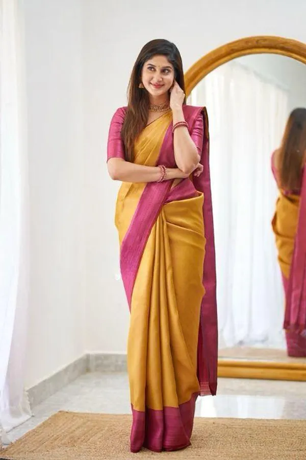 Yellow_Soft_jequard__Weaving_Silk_Saree