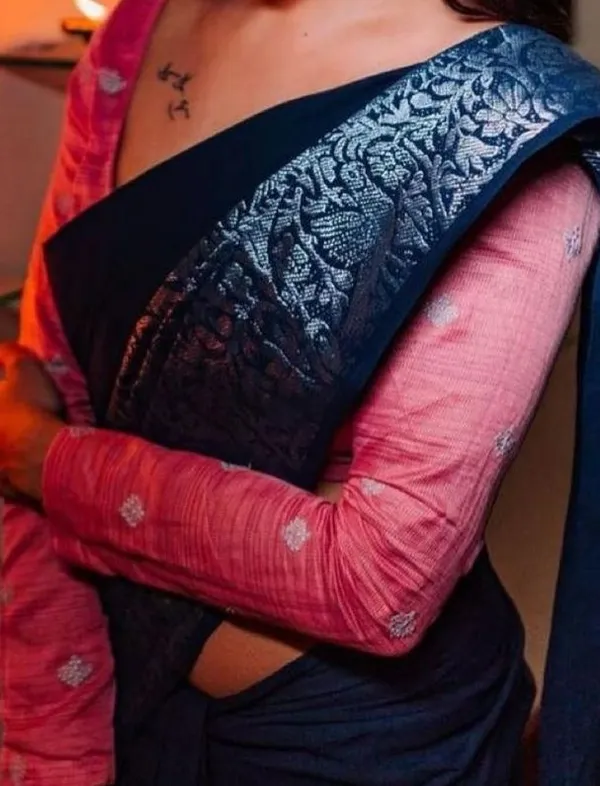 Blue_Soft_jequard_Weaving_Silk_Saree
