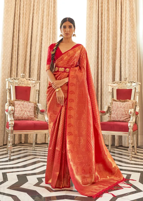 Red_Handloom_Weaving_Silk_Saree
