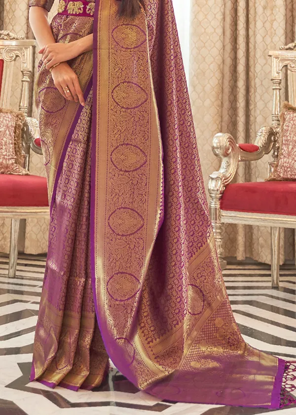 Wine__Handloom_Weaving_Silk_Saree