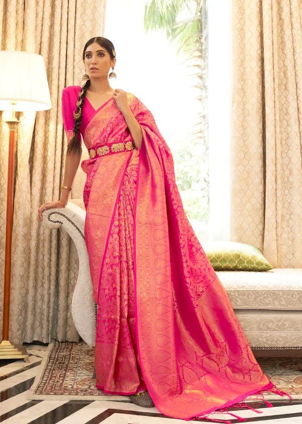 Pink__Handloom_Weaving_Silk_Saree