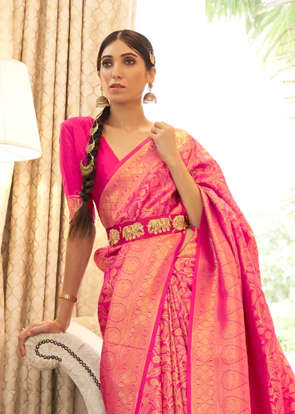 Pink__Handloom_Weaving_Silk_Saree