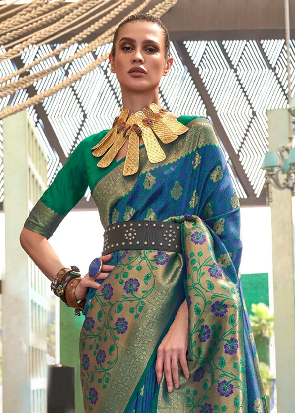 Blue__Handloom_Weaving_Silk_Saree