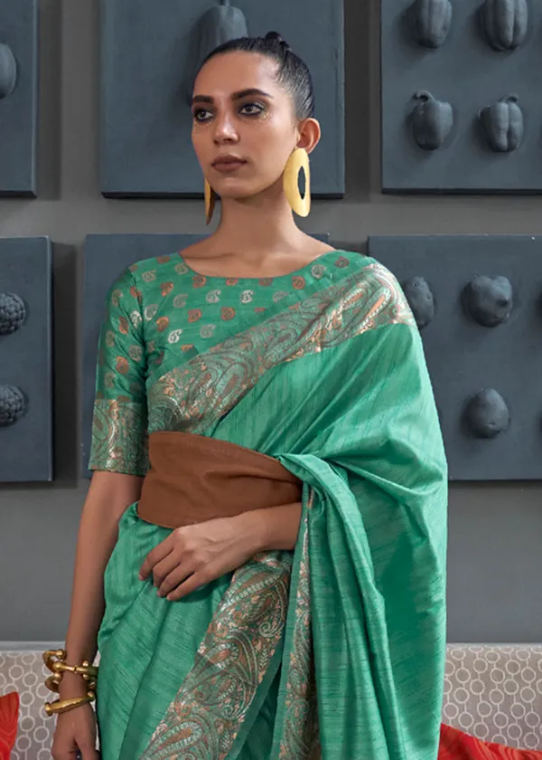 Green_Copper_Zari_Handloom_Silk_Saree