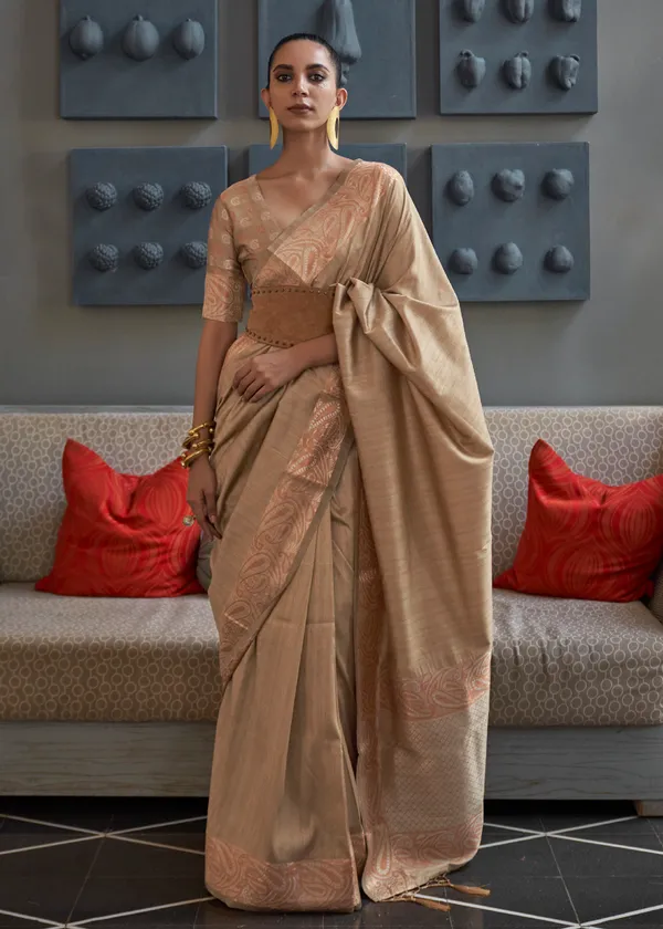 Cream_Copper_Zari_Handloom_Silk_Saree