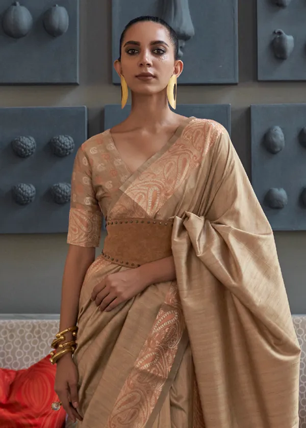 Cream_Copper_Zari_Handloom_Silk_Saree