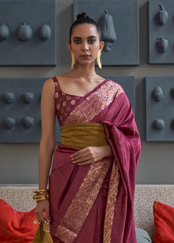 Maroon_Copper_Zari_Handloom_Silk_Saree