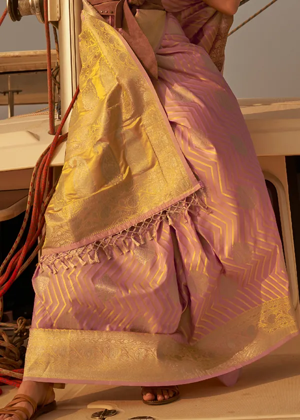Gold_Yellow_And_Purple___Satin_Tissue_Weaving_Silk_Saree