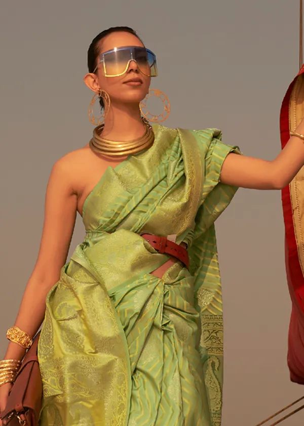 Mint_Green__Satin_Tissue_Weaving_Silk_Saree