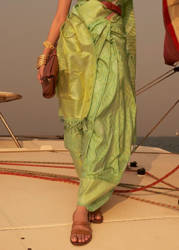 Mint_Green__Satin_Tissue_Weaving_Silk_Saree