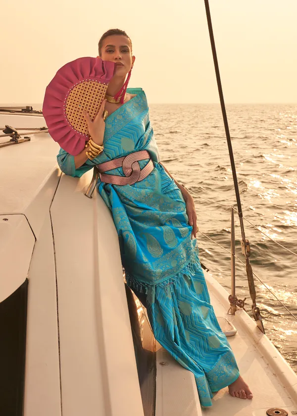 Sky_Blue__Satin_Tissue_Weaving_Silk_Saree