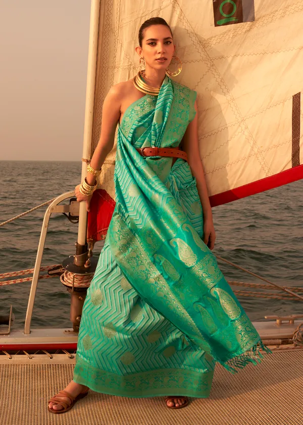 Rama__Satin_Tissue_Weaving_Silk_Saree