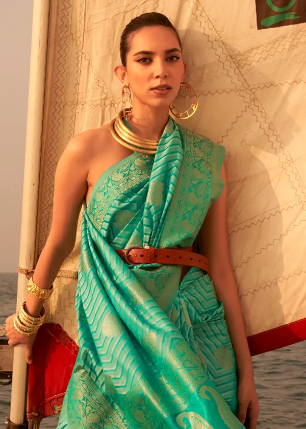 Rama__Satin_Tissue_Weaving_Silk_Saree