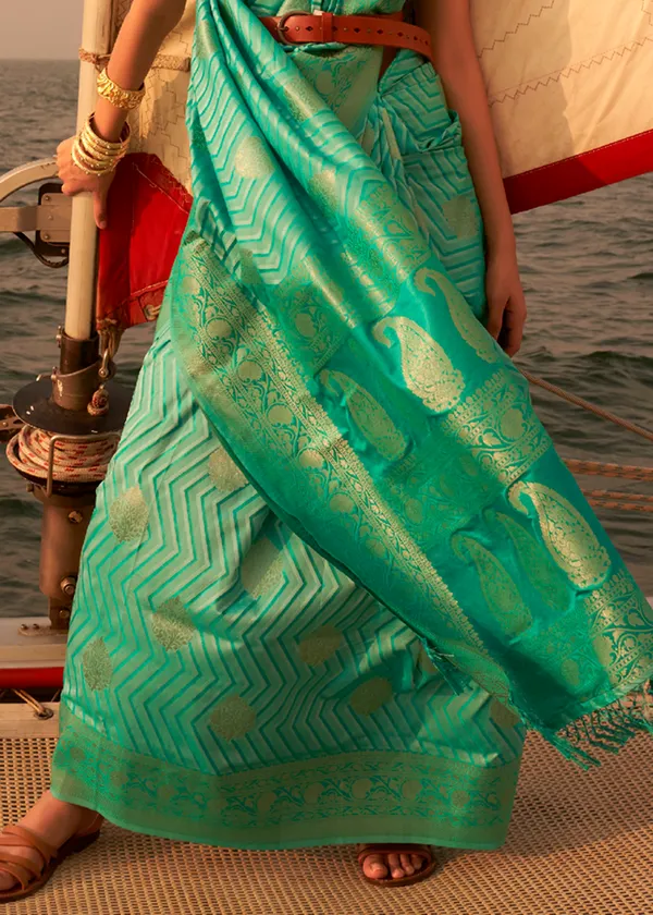 Rama__Satin_Tissue_Weaving_Silk_Saree