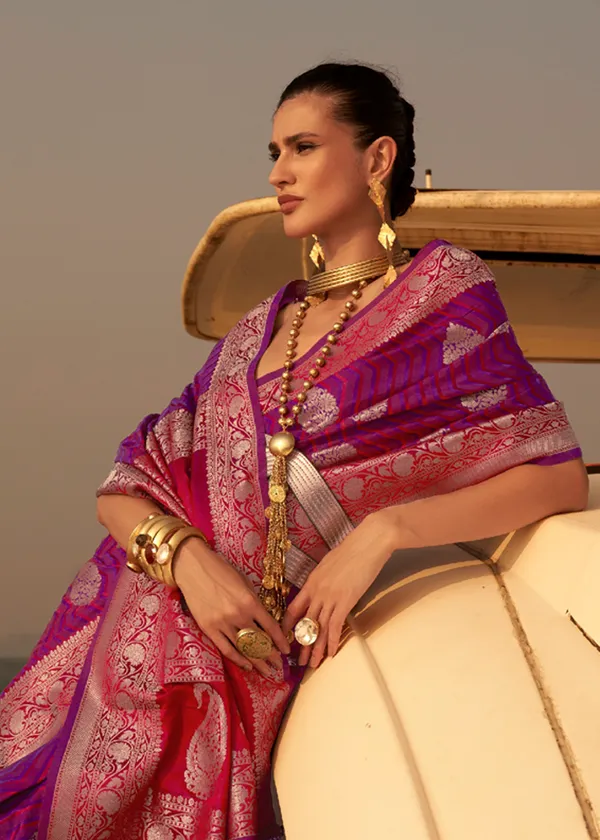 Purple__Satin_Tissue_Weaving_Silk_Saree