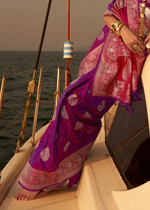 Purple__Satin_Tissue_Weaving_Silk_Saree
