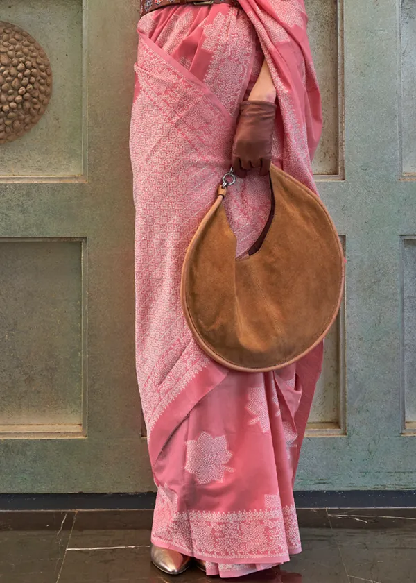 Pink_Chikankari_Lukhnowi_Handloom_Saree