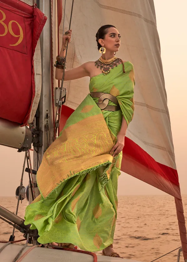 Mint_Green__Satin_Pastel_Weaving_Silk_Saree
