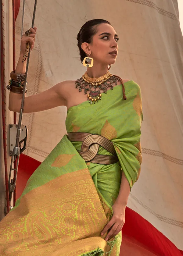 Mint_Green__Satin_Pastel_Weaving_Silk_Saree