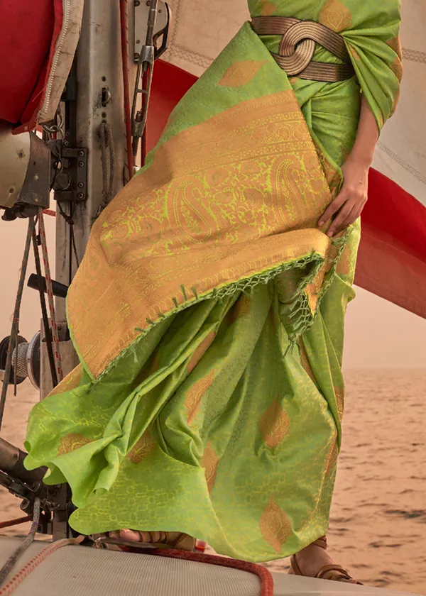 Mint_Green__Satin_Pastel_Weaving_Silk_Saree