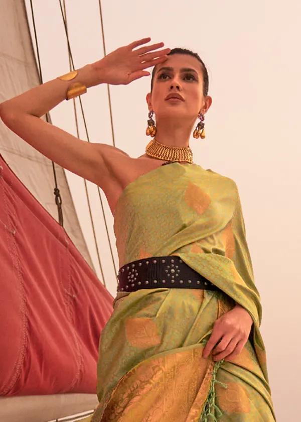 Green__Satin_Pastel_Weaving_Silk_Saree