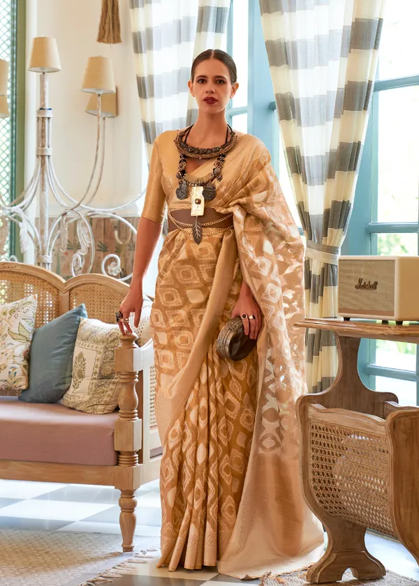 Gold_Cream_Tissue_Handloom_Silk_Saree