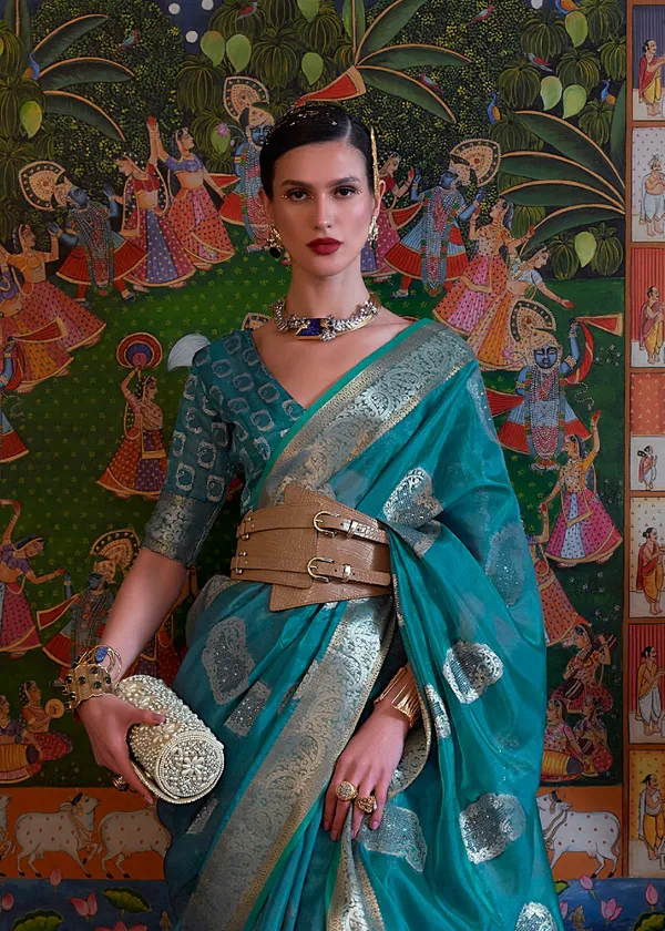 Rama__Oraganza_Sequice_handloom_weaving_saree