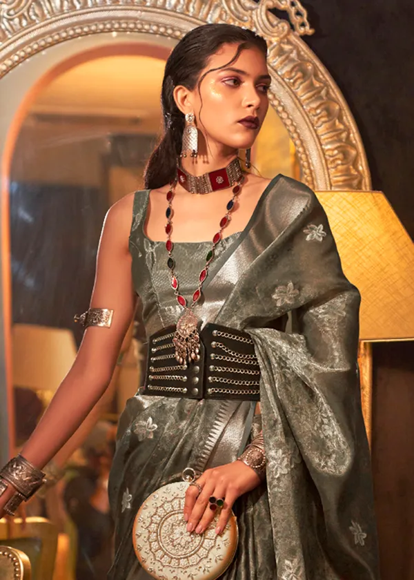 Green_Organza_Handloom_Weaving_Silk_Saree