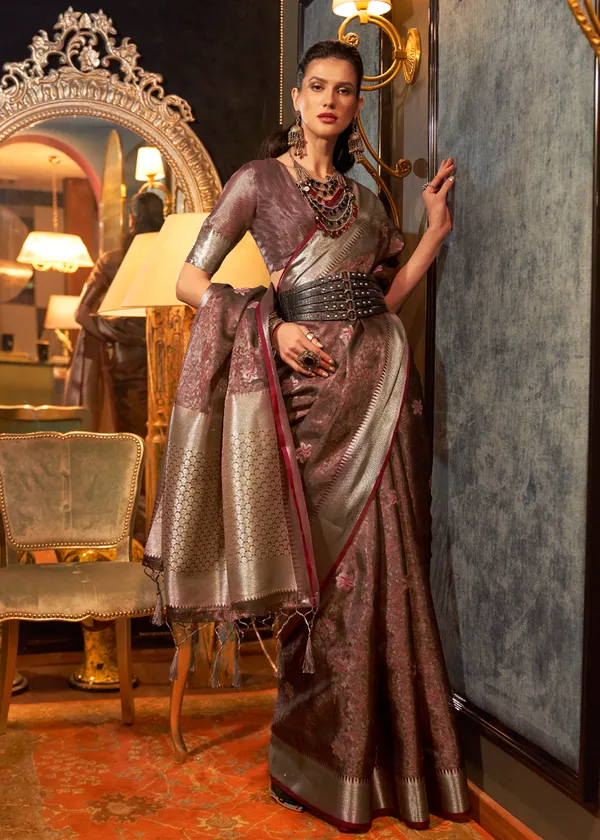 silver_purple__Organza_Handloom_Weaving_Silk_Saree