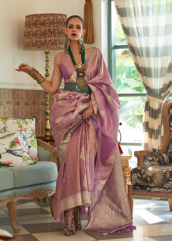 Purple_Satin_Tissue_Weaving_Silk_Saree
