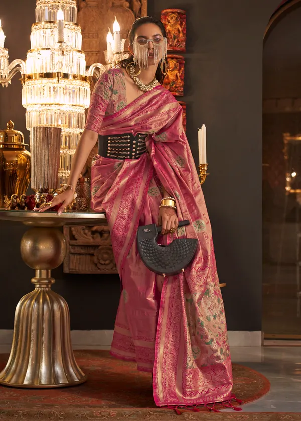 Pink_Handloom_Weaving_Silk_Saree