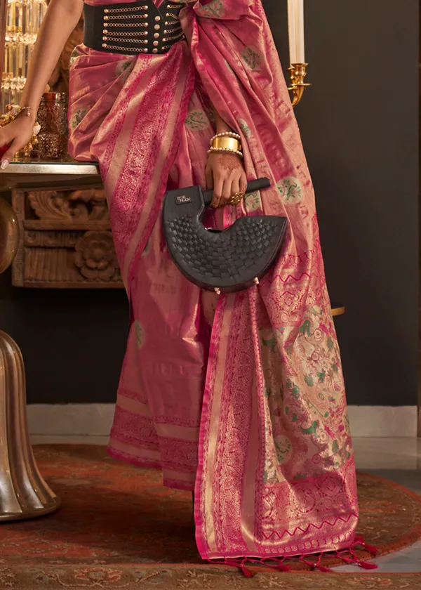 Pink_Handloom_Weaving_Silk_Saree