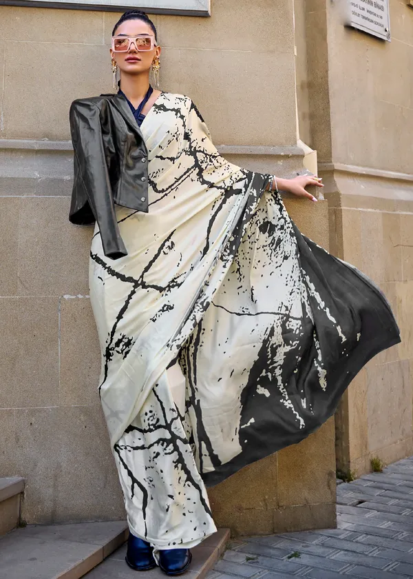 White__Print_Satin_Crepe_Saree