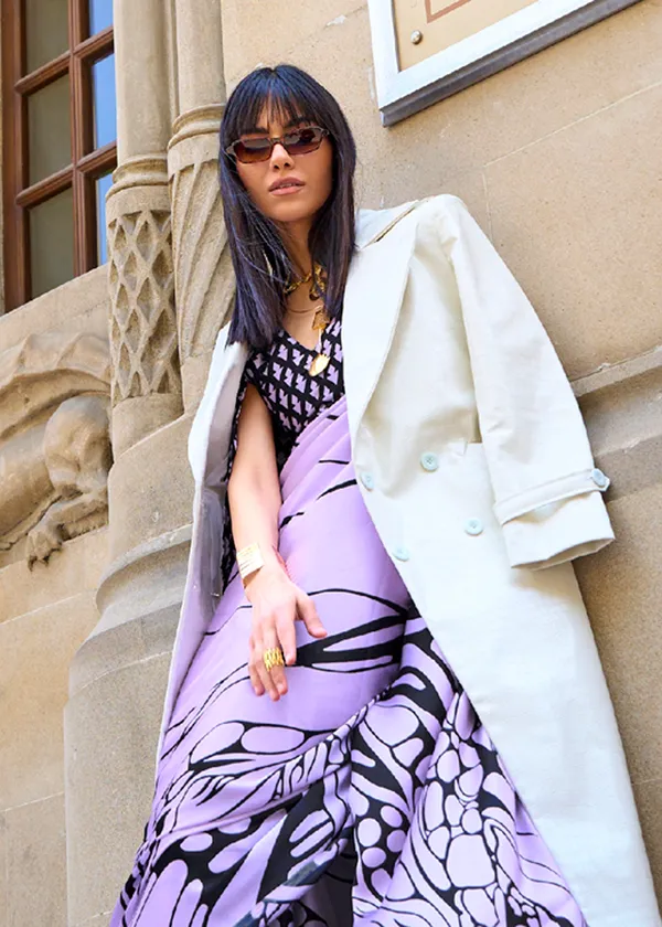 Purple__Print_Satin_Crepe_Saree