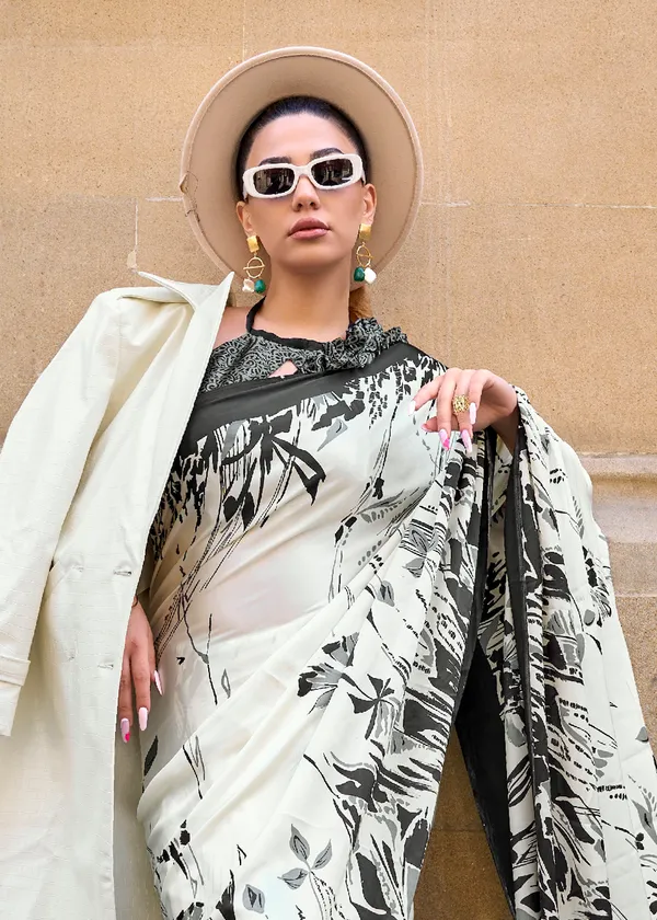 White__Print_Satin_Crepe_Saree