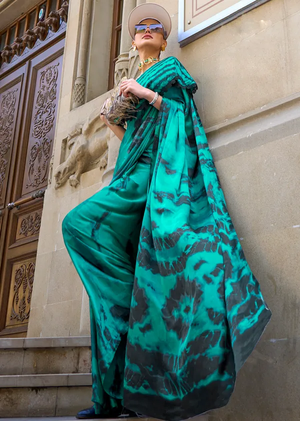 Rama__Print_Satin_Crepe_Saree