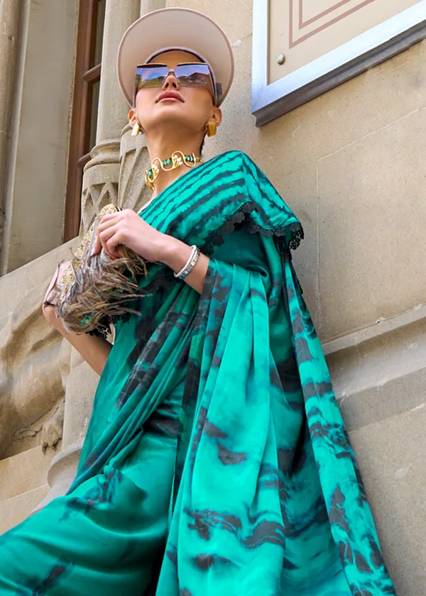 Rama__Print_Satin_Crepe_Saree