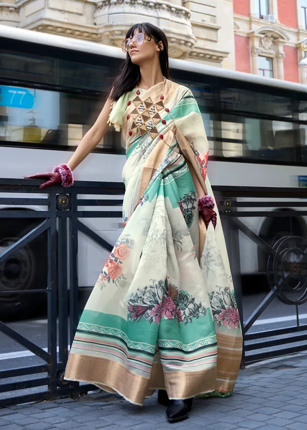 Cream_Satin_Handloom_Weaving_Saree